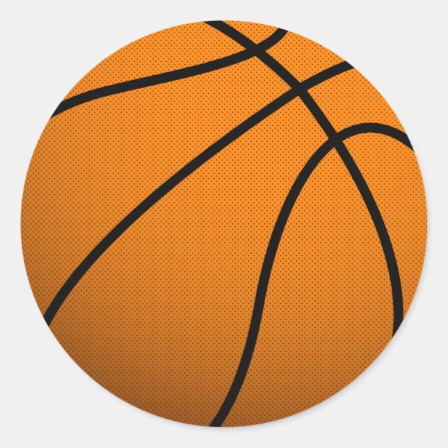 Sticker Rond Basket-ball cool et Sports personnalisés B Ball (Devant)