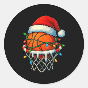 Sticker Rond Basket-ball de Noël Crème qui coule pour garçons E