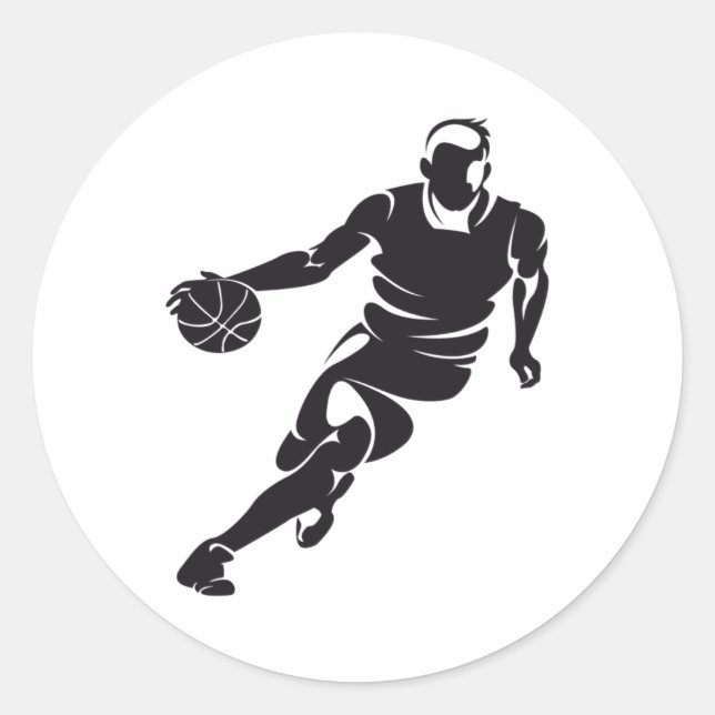 Sticker Rond Basket-ball Dribbling (Devant)