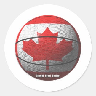Sticker Rond Basket-ball du Canada