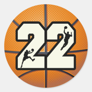 Sticker Rond Basket-ball du numéro 22