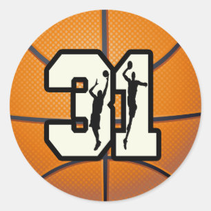 Sticker Rond Basket-ball du numéro 31