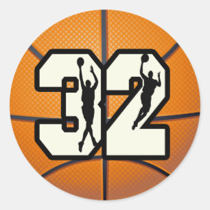 Sticker Rond Basket-ball du numéro 32
