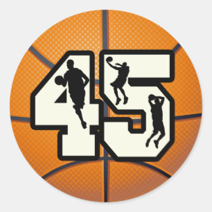 Sticker Rond Basket-ball du numéro 45