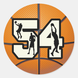 Sticker Rond Basket-ball du numéro 54