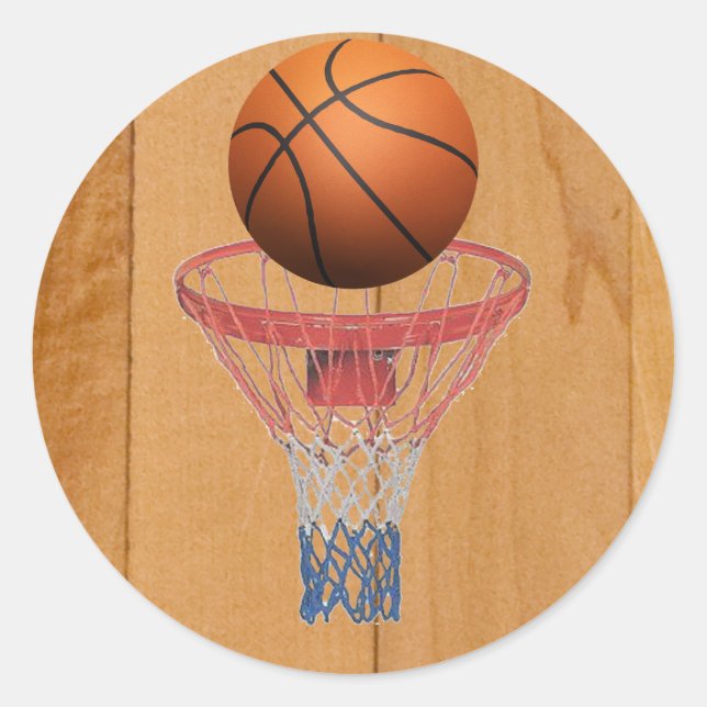 Sticker Rond Basket-ball - Effet 3D (Devant)