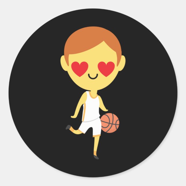 Sticker Rond Basket-ball Emoji (Devant)