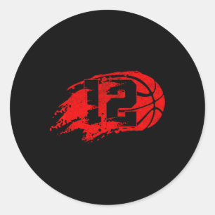 Sticker Rond Basket-ball en détresse 12e 12 ans Anniversaire Pa