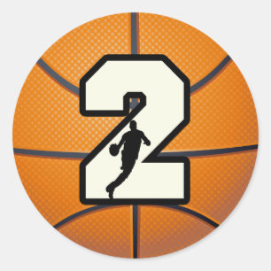 Sticker Rond Basket-ball et joueur du numéro 2
