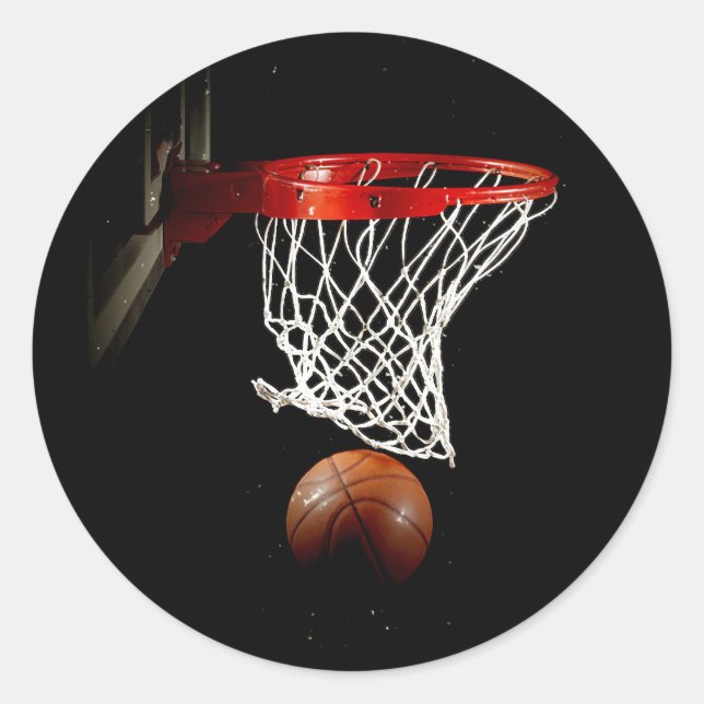 Sticker Rond Basket-ball et Net (Devant)