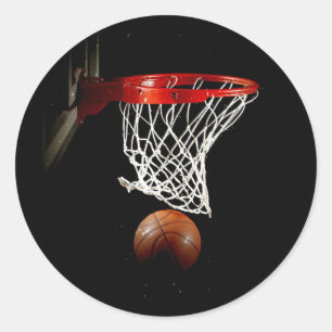 Sticker Rond Basket-ball et Net