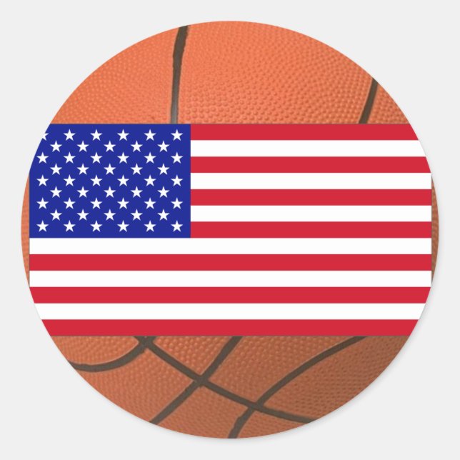 Sticker Rond Basket-ball (États-Unis) (Devant)