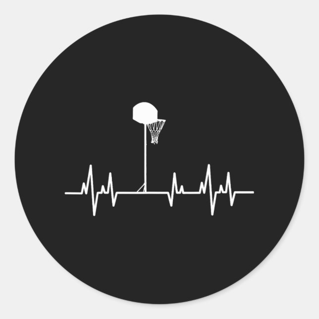 Sticker Rond Basket-ball Heartbeat 1 (Devant)
