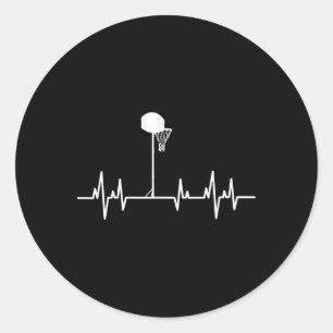 Sticker Rond Basket-ball Heartbeat 1