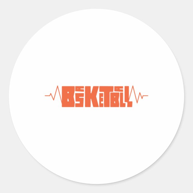 Sticker Rond Basket-ball Heartbeat 9 (Devant)