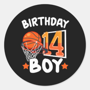 Sticker Rond Basket-Ball Im 14 Ans 14ème Décor Boy