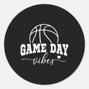 Sticker Rond Basket-ball Jour Vibes Basketball Maman Jeu de vie