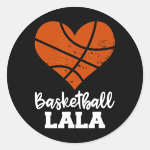 Sticker Rond Basket-ball LaLa Fun Basketball Heart Grandma La L