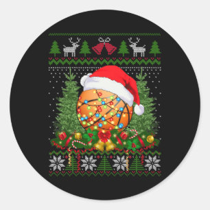 Sticker Rond Basket-ball Noël Vilain Cadeaux de famille Sport A