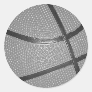 Sticker Rond Basket-ball noir et blanc