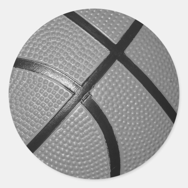 Sticker Rond Basket-ball noir et blanc (Devant)