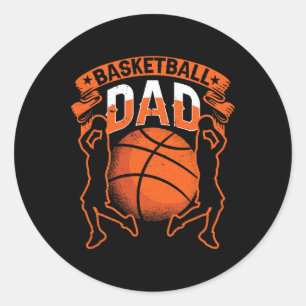 Sticker Rond Basket-ball Papa Joueur Coach Match Équipe Père Da