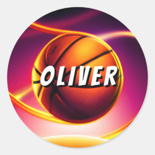 Sticker Rond Basket-ball Personnalisé Ball Vivid Sports
