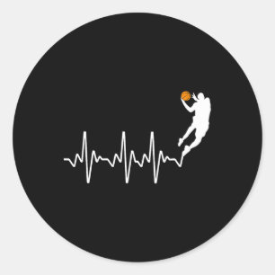 Sticker Rond Basket-Ball Pour Homme Joueuse Coach Basketb