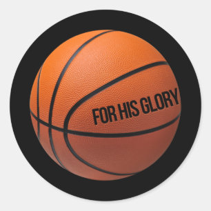 Sticker Rond Basket-Ball Pour Les Gens Du Sport Qui Aiment Dieu