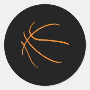Sticker Rond Basket-ball Silhouette Lecteur Coach Sports Ba