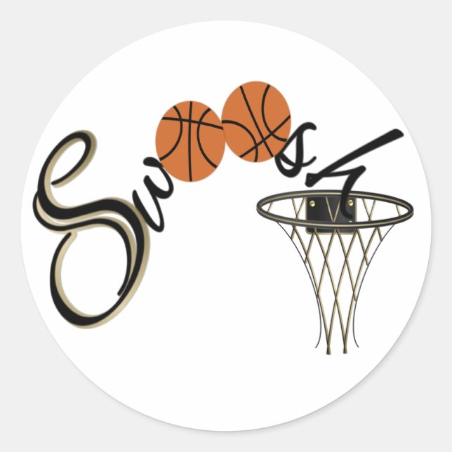 Sticker Rond Basket-ball Swoosh (Devant)