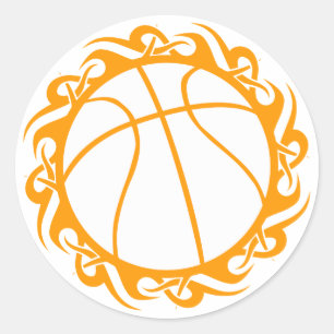 Sticker Rond basket-ball. tribal