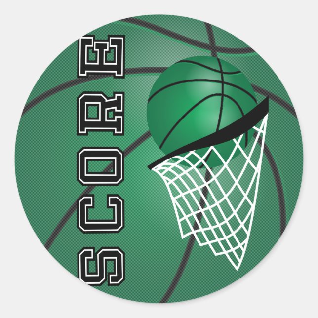 Sticker Rond Basket-ball vert foncé (Devant)