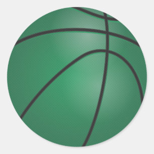 Sticker Rond Basket-ball vert foncé