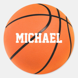 Sticker Rond Basket-ball Votre nom