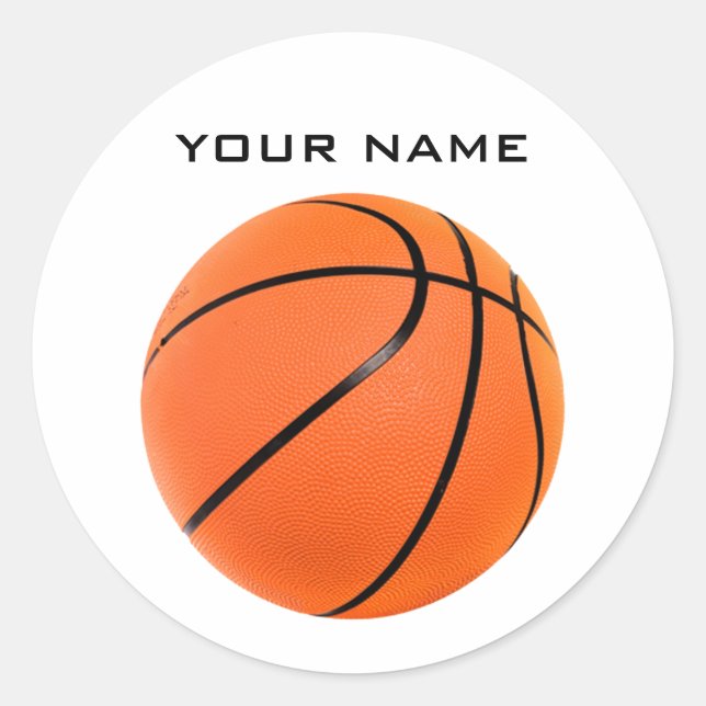 Sticker Rond Basket-ball Votre nom (Devant)