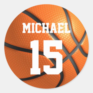 Sticker Rond Basket-ball Votre nom