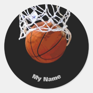 Sticker Rond Basket-ball Votre nom