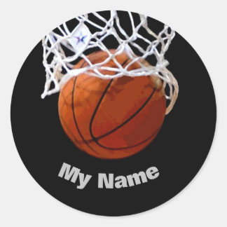 Sticker Rond Basket-ball Votre nom Personnalisé