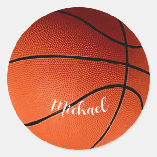 Sticker Rond Basket-ball Votre nom Personnalisé