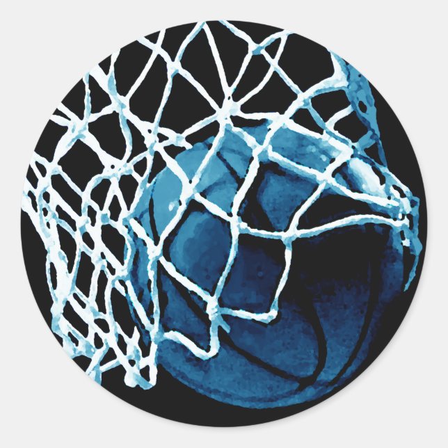 Sticker Rond Basket bleu (Devant)