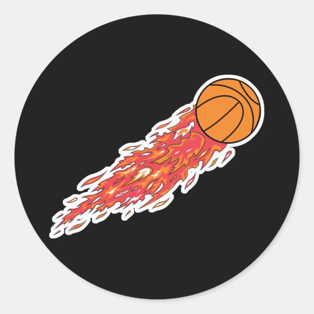 Sticker Rond basket en feu (Devant)