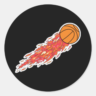 Sticker Rond basket en feu
