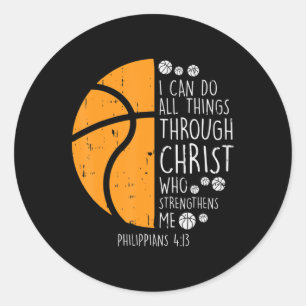 Sticker Rond Basket Je Peux Faire Des Choses Bible Verse Dieu J