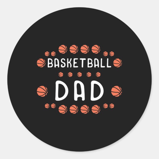 Sticker Rond Basket papa Fan Best Daddy Ever Hooper (Devant)