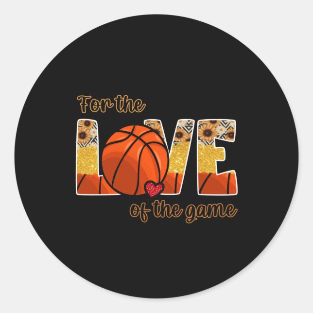 Sticker Rond Basket Pour L'Amour Du Jeu (Devant)
