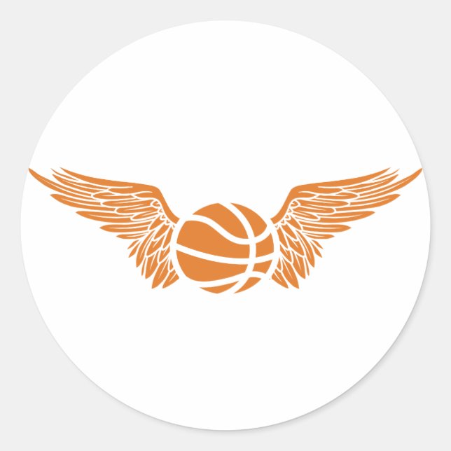 Sticker Rond basketball. aile. (Devant)