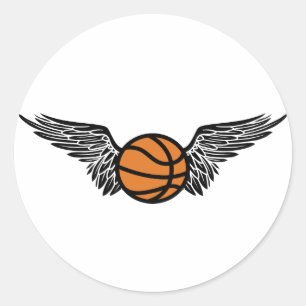 Sticker Rond basketball. aile.