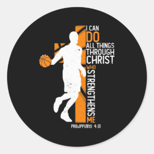 Sticker Rond Basketball Aime Toutes Les Choses Que Je Peux Fair