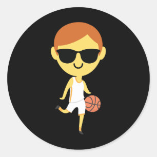 Sticker Rond Basketball Boy Emoji 1